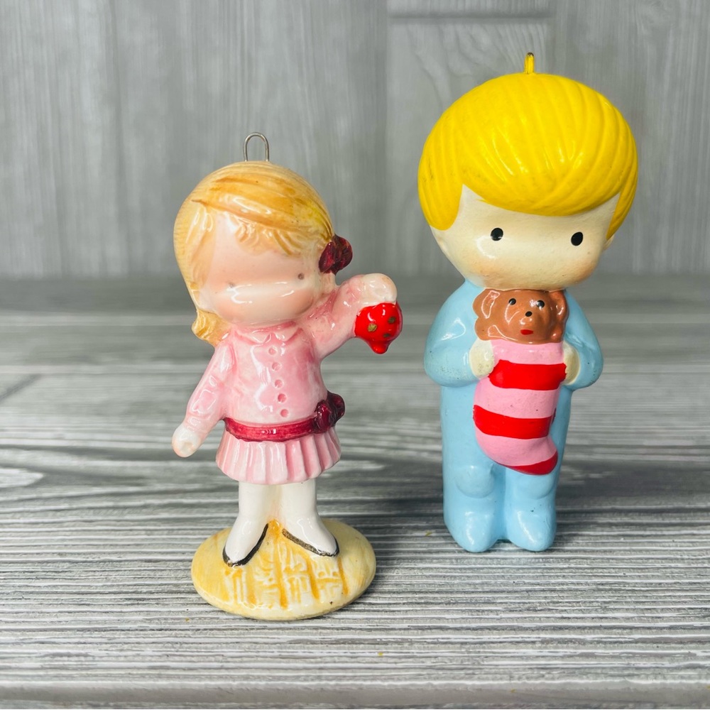 Vintage Christmas Ornament Joan Walsh Anglund for w/  orniment & boy w/ stocking